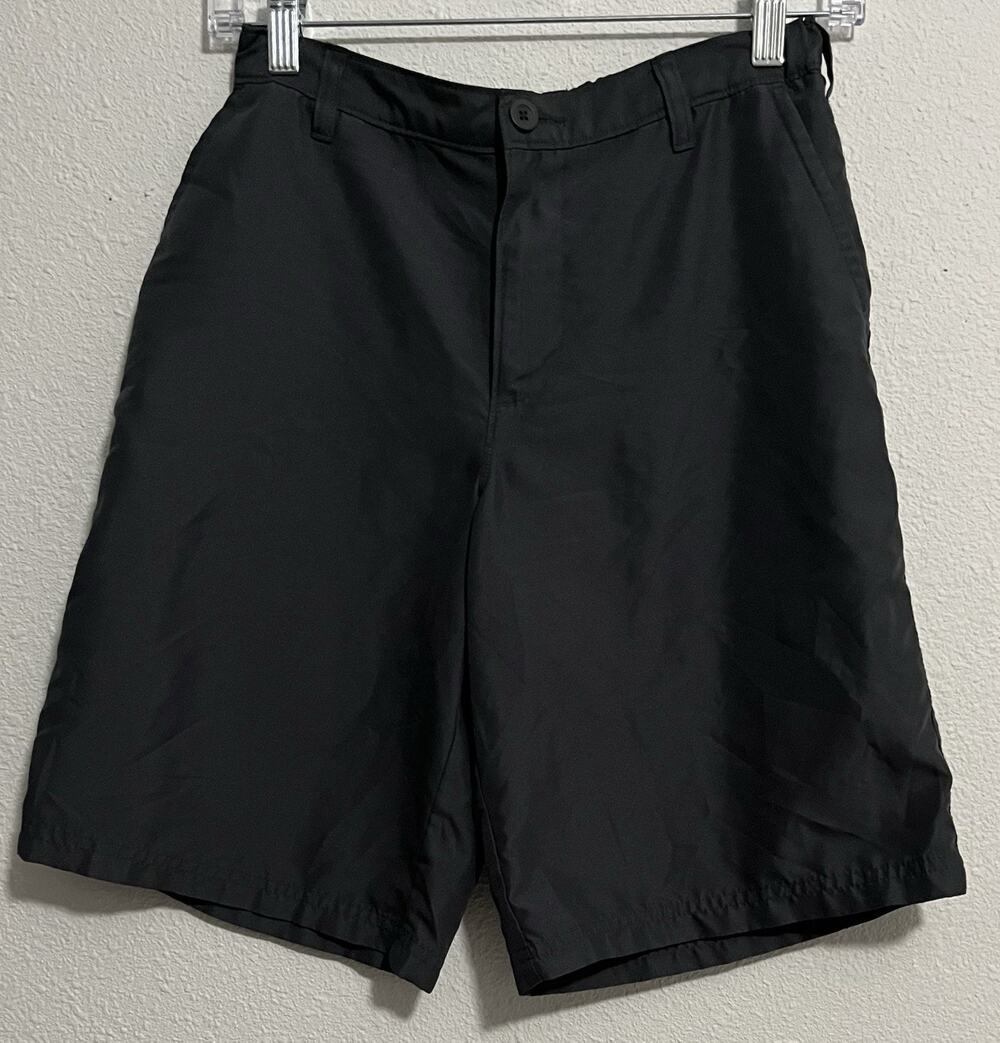 Champion Boys Golf Chino Shorts Black L (12-14) Polyester Woven Pockets Zip